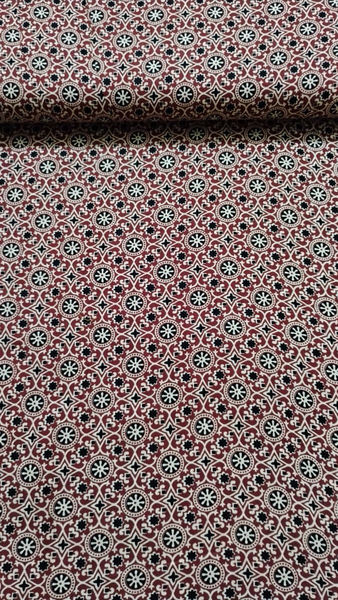 Bohemian Burgundy Geometric Printed Cloth